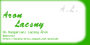 aron lacsny business card