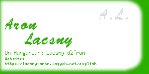 aron lacsny business card